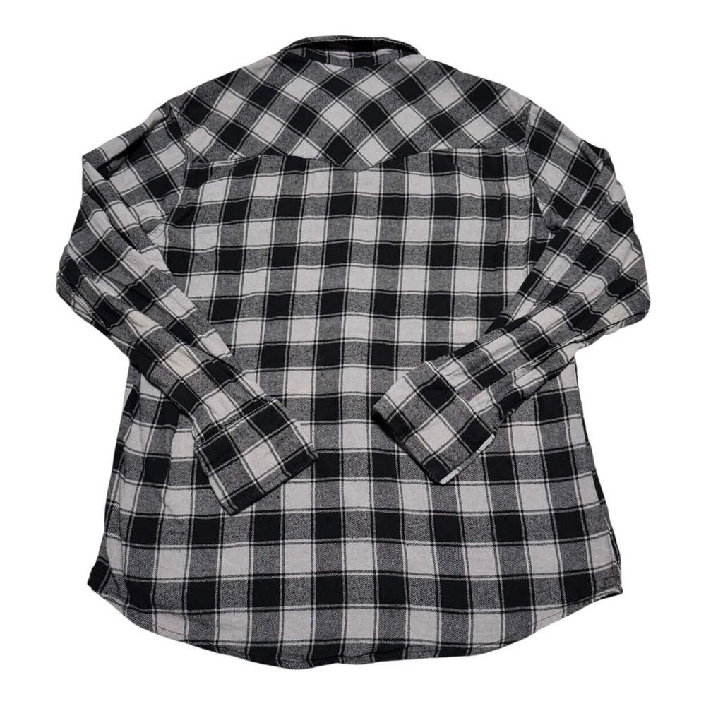 Wrangler Wrancher Plaid Flannel Pearl Snap Long Sleeve Shirt Men's Large - Picture 3 of 7